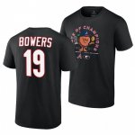 Georgia Bulldogs Men's Brock Bowers 2021 State of Champions 19 Black Peach x Atlanta Braves Football NCAA T-Shirt 2406MKCX8