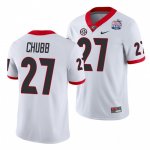 Georgia Bulldogs Nick Chubb Men's #27 White 2021 Peach Bowl Football NCAA Jersey 2406NNUP2