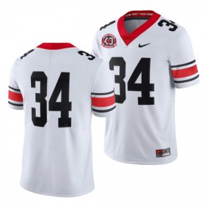 Georgia Bulldogs Number Men's #34 White Limited Football NCAA Jersey 2406MHFZ2