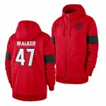 Georgia Bulldogs Payne Walker Men's #47 Sideline Performance Red Full-Zip Football NCAA Hoodie 2406ASIF6