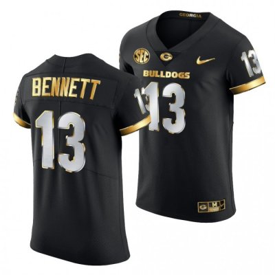 Georgia Bulldogs Stetson Bennett Men's #13 Authentic Black Golden Edition 2020-21 Football NCAA Jersey 2406QFXG3