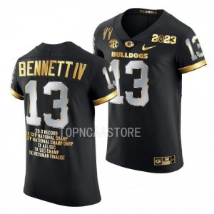 Georgia Bulldogs Stetson Bennett Men's #13 Black 2X CFBPlayoff National Champions Golden GOAT Football NCAA Jersey 2406DRCU6