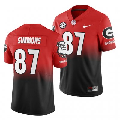 Georgia Bulldogs Tyler Simmons Men's #87 2019 Color Crash Black Gradient Red Football NCAA Jersey 2406OEHM3