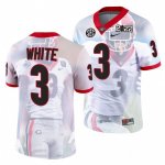 Georgia Bulldogs Zamir White Men's #3 hip 2022 National Champions White Decisive Highlights Football NCAA Jersey 2406VTOB3