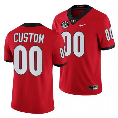 Georgia Bulldogs Custom Men's #00 2021-22 Red Game Football NCAA Jersey 2406SQYK0