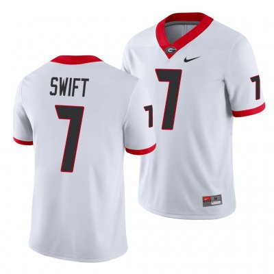 Georgia Bulldogs D'Andre Swift Men's #7 Game White Football NCAA Jersey 2406DCLS3