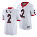 Georgia Bulldogs D'Wan Mathis Men's #2 Game White Football NCAA Jersey 2406MVSN4