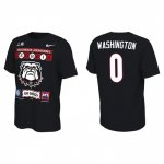 Georgia Bulldogs Darnell Washington Men's #0 Playoff Black Illustrated 2022 Peach Bowl Football NCAA T-Shirt 2406SHLQ2