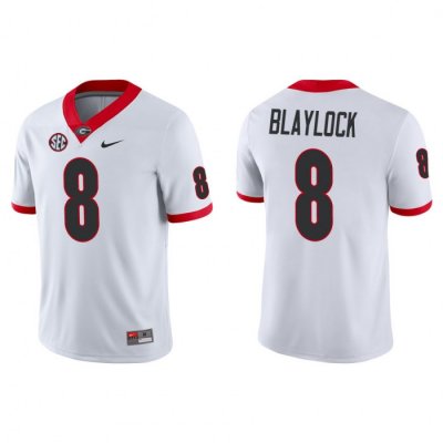 Georgia Bulldogs Dominick Blaylock Men's #8 White Game Football NCAA Jersey 2406SVUG6