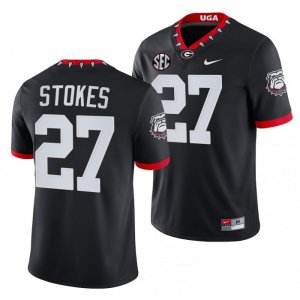 Georgia Bulldogs Eric Stokes Men's #27 100th Anniversary Mascot Alumni NFL Black Football NCAA Jersey 2406ESPJ0