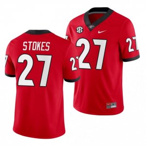 Georgia Bulldogs Eric Stokes Men's #27 Home Red Game Football NCAA Jersey 2406QIBA0