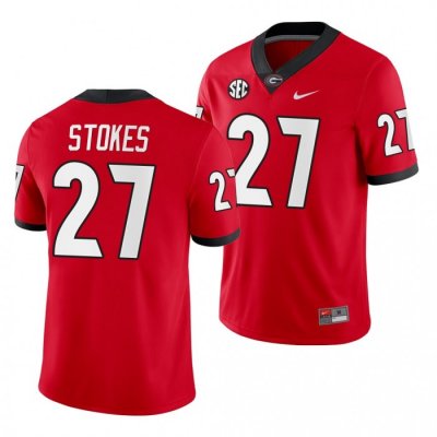 Georgia Bulldogs Eric Stokes Men's #27 Home Red Game Football NCAA Jersey 2406QIBA0