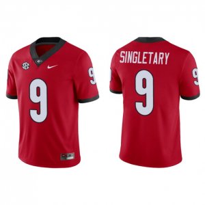 Georgia Bulldogs Jaheim Singletary Men's #9 Red Game Football NCAA Jersey 2406UGDT6