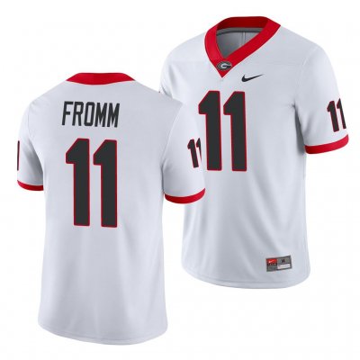 Georgia Bulldogs Jake Fromm Men's #11 Game White Football NCAA Jersey 2406RNKQ7