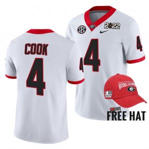 Georgia Bulldogs James Cook Men's #4 Orange Bowl Champions 2021-22 CFP White Football NCAA Jersey 2406TLBP3