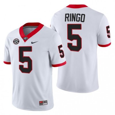 Georgia Bulldogs Kelee Ringo Men's #5 White Block Number Font 2022 Football NCAA Jersey 2406XEZB1