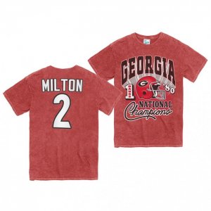 Georgia Bulldogs Kendall Milton Men's #2 Red 1980 National Champs Rocker Vintage Tubular Football NCAA T-Shirt 2406BLET6