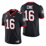 Georgia Bulldogs Lewis Cine Men's #16 Black Block Number Font 2022 Chick-fil-A Football NCAA Jersey 2406PBGN1