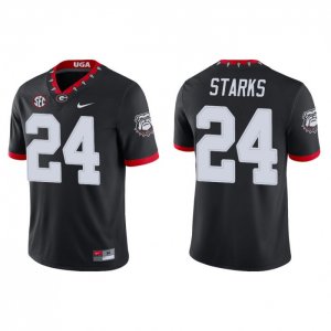 Georgia Bulldogs Malaki Starks Men's #24 Game Alternate Black Football NCAA Jersey 2406URNI6