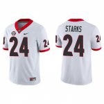 Georgia Bulldogs Malaki Starks Men's #24 White Game Football NCAA Jersey 2406VHWS3