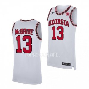 Georgia Bulldogs Mardrez McBride Men's #13 Home White Replica 2022-23 Basketball NCAA Jersey 2406BZNY1