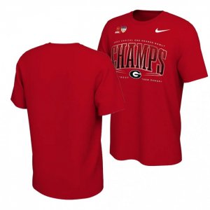 Georgia Bulldogs Men's 2021 Orange Bowl Red Locker Room Champions Football NCAA T-Shirt 2406QZEW2