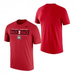 Georgia Bulldogs Men's Playoff National Champions Local Performance Back-To-Back Red Football NCAA T-Shirt 2406AVMZ4