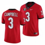 Georgia Bulldogs Tyson Campbell Men's #3 Red Football NCAA Jersey 2406HVCT8