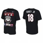 Georgia Bulldogs Xavian Sorey Jr. Men's #18 Playoff Black Illustrated 2022 Peach Bowl Football NCAA T-Shirt 2406LTCD7