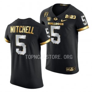 Georgia Bulldogs Adonai Mitchell Men's #5 Black 2X CFBPlayoff National Champions Limited Golden Football NCAA Jersey 2406FQMD7