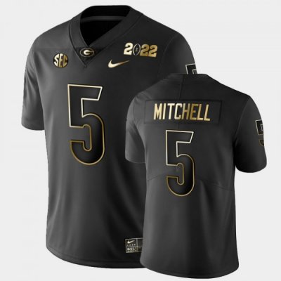 Georgia Bulldogs Adonai Mitchell Men's #5 Golden Black 2021 National Champions Football NCAA Jersey 2406VPCG5