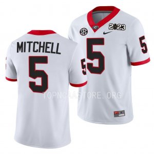 Georgia Bulldogs Adonai Mitchell Men's #5 White 2023 National Championship Playoff Football NCAA Jersey 2406RLBH0