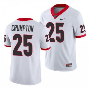 Georgia Bulldogs Ahkil Crumpton Men's #25 White Game Football NCAA Jersey 2406BXBO2