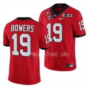 Georgia Bulldogs Brock Bowers Men's #19 Red 2023 National Championship Playoff Football NCAA Jersey 2406TLSU7