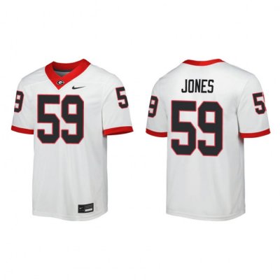 Georgia Bulldogs Broderick Jones Men's #59 Game Away White Football NCAA Jersey 2406ULVO4