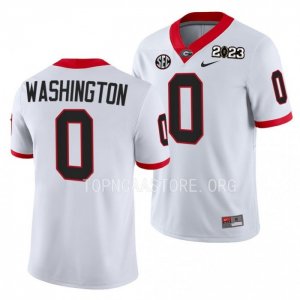 Georgia Bulldogs Darnell Washington Men's #0 White 2023 National Championship Playoff Football NCAA Jersey 2406HJPM2