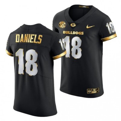 Georgia Bulldogs JT Daniels Men's #18 Authentic Black Golden Edition 2020-21 Football NCAA Jersey 2406LTOI0