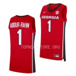 Georgia Bulldogs Jabri Abdur-Rahim Men's #1 Replica Red Away 2022-23 Basketball NCAA Jersey 2406AUJU7