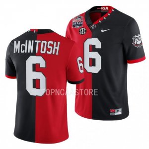 Georgia Bulldogs Kenny McIntosh Men's #6 Split 2022 Peach Bowl Black Red Football NCAA Jersey 2406QGFE2