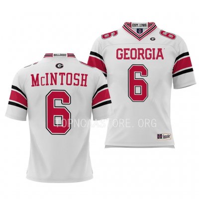 Georgia Bulldogs Kenny McIntosh Youth #6 Pick-A-Player White Football NCAA Jersey 2406QWAK3