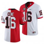 Georgia Bulldogs Lewis Cine Men's #16 White Red Split Edition 2021-22 Football NCAA Jersey 2406LLNW1