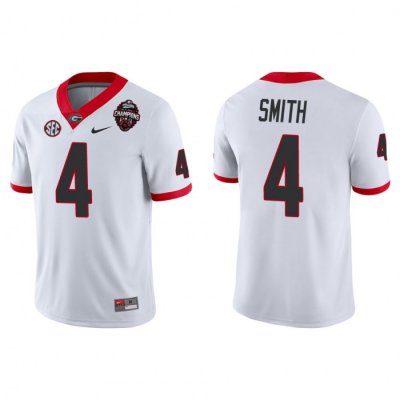 Georgia Bulldogs Nolan Smith Men's #4 2022 National Champions Playoff White Game Football NCAA Jersey 2406PQIO0