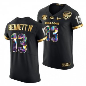 Georgia Bulldogs Stetson Bennett Men's #13 2021 Orange Bowl Black Golden Diamond Edition Football NCAA Jersey 2406UYCZ5