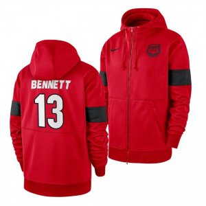 Georgia Bulldogs Stetson Bennett Men's #13 Sideline Performance Red Full-Zip Football NCAA Hoodie 2406PHSO2