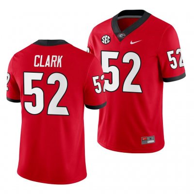 Georgia Bulldogs Tyler Clark Men's #52 Home Red Game Football NCAA Jersey 2406RGLR8