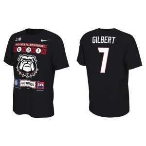 Georgia Bulldogs Arik Gilbert Men's #14 Playoff Black Illustrated 2022 Peach Bowl Football NCAA T-Shirt 2406KRLL1