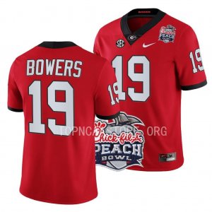 Georgia Bulldogs Brock Bowers Men's #19 Red 2022 Peach Bowl Playoff Football NCAA Jersey 2406BNEM7