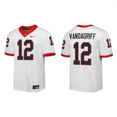 Georgia Bulldogs Brock Vandagriff Men's #12 Game Away White Football NCAA Jersey 2406KLUZ5