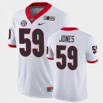 Georgia Bulldogs Broderick Jones Men's #59 Game 2021 National Champions White Football NCAA Jersey 2406JKBA6