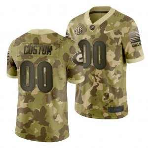 Georgia Bulldogs Custom Men's #00 2019 Desert Camo Salute to Service Football NCAA Jersey 2406RUPV4